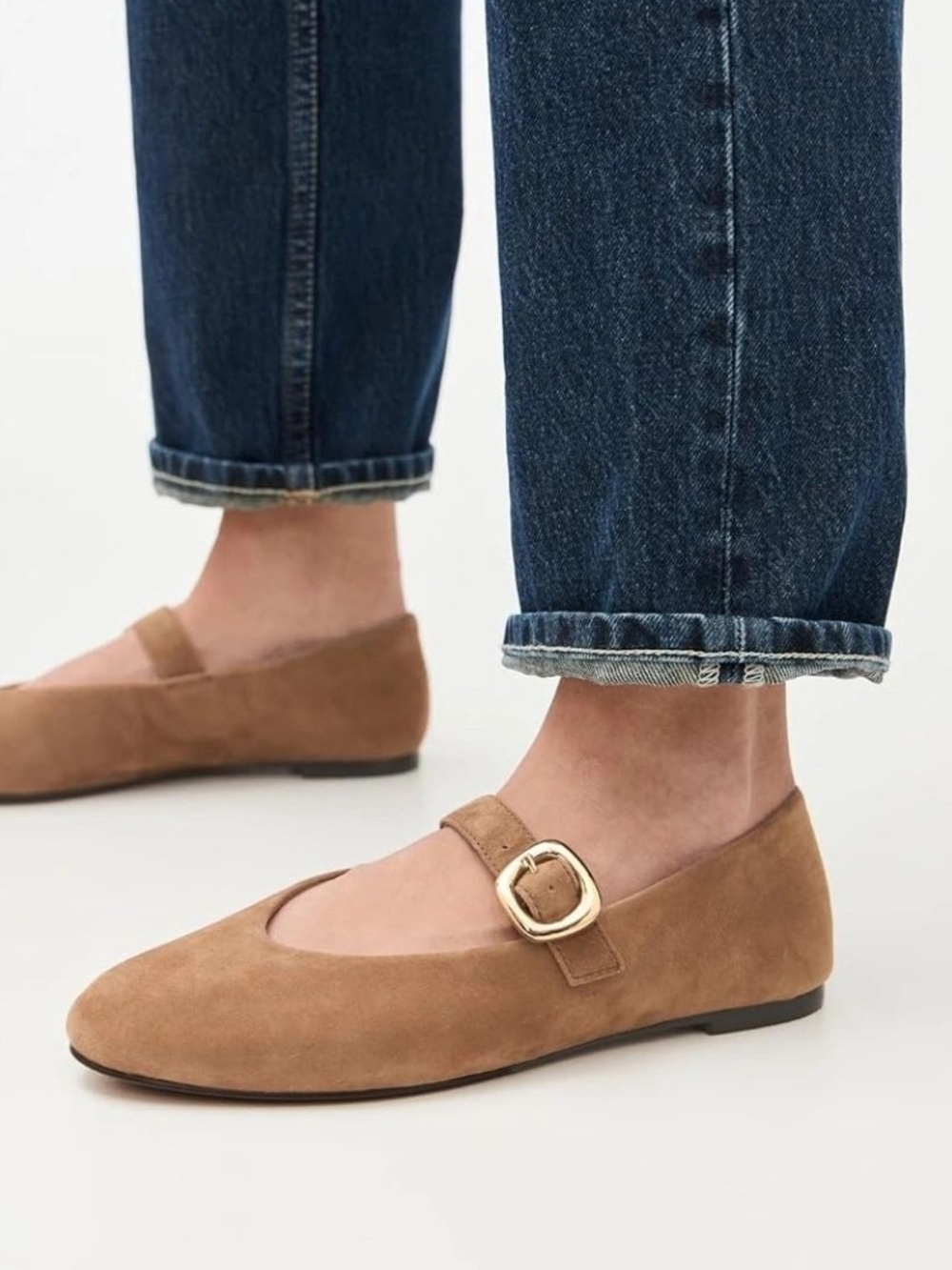 New! Madewell The Remy Mary Jane in Suede Dried Acorn 7